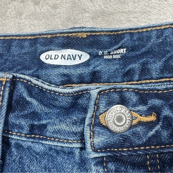 Old Navy 100% Cotton Cut Off Distressed Embroidered Denim Blue Jean Shorts 10 - Picture 14 of 15